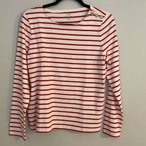J. Crew Striped button-shoulder tee
